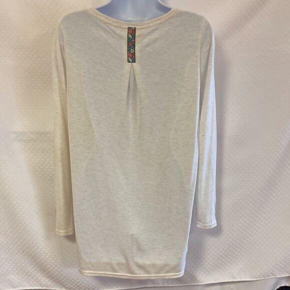 Matilda Jane S Soft Modal Blend Top Ivory Tan Floral Embelish Shirt - Picture 2 of 8